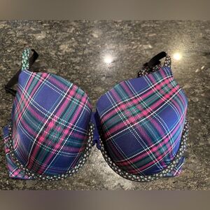 Victoria's Secret Blue and Pink Plaid Bra